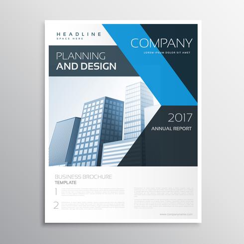 corporate brand business leaflet or brochure template with blue