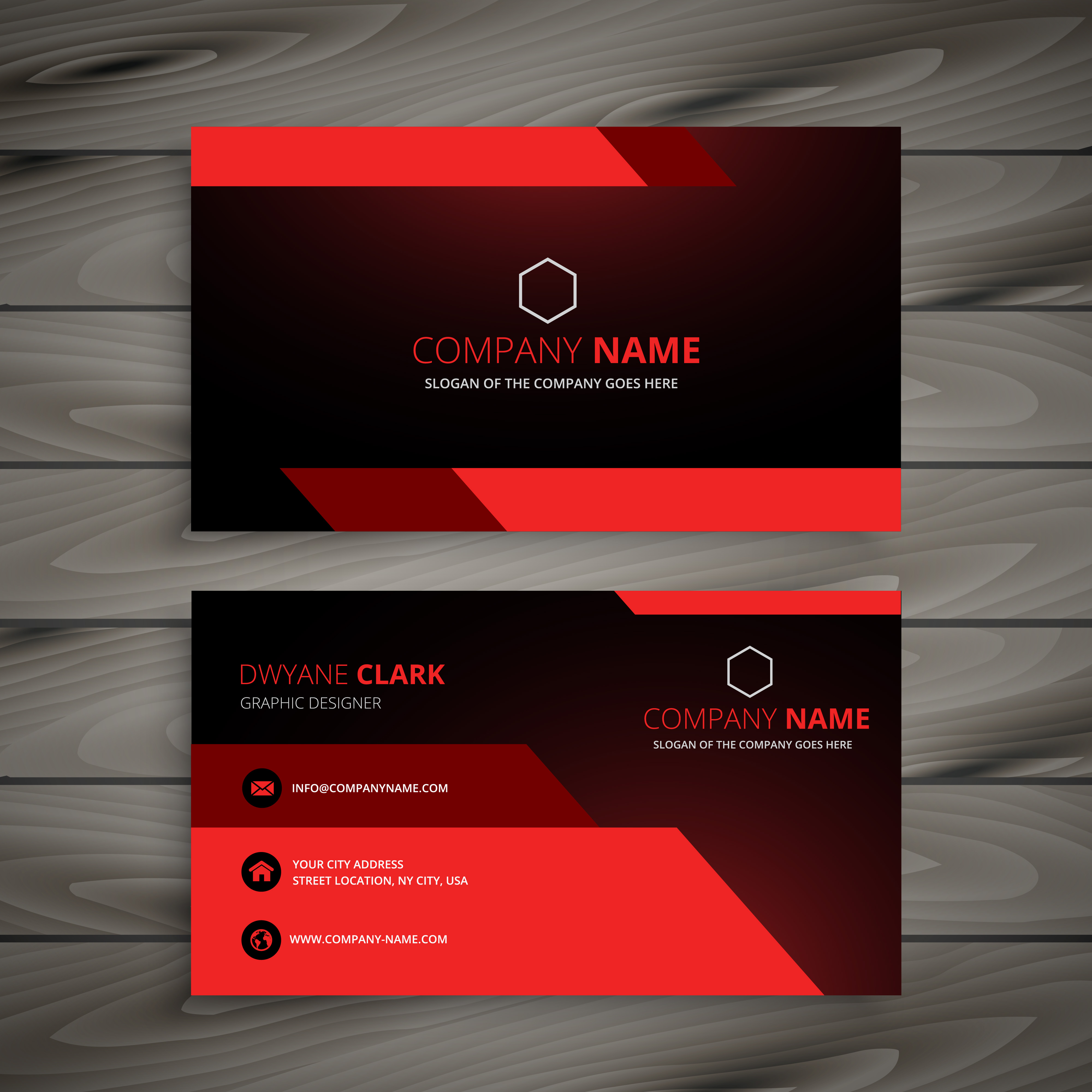 red business card template vector design illustration - Download Free ...