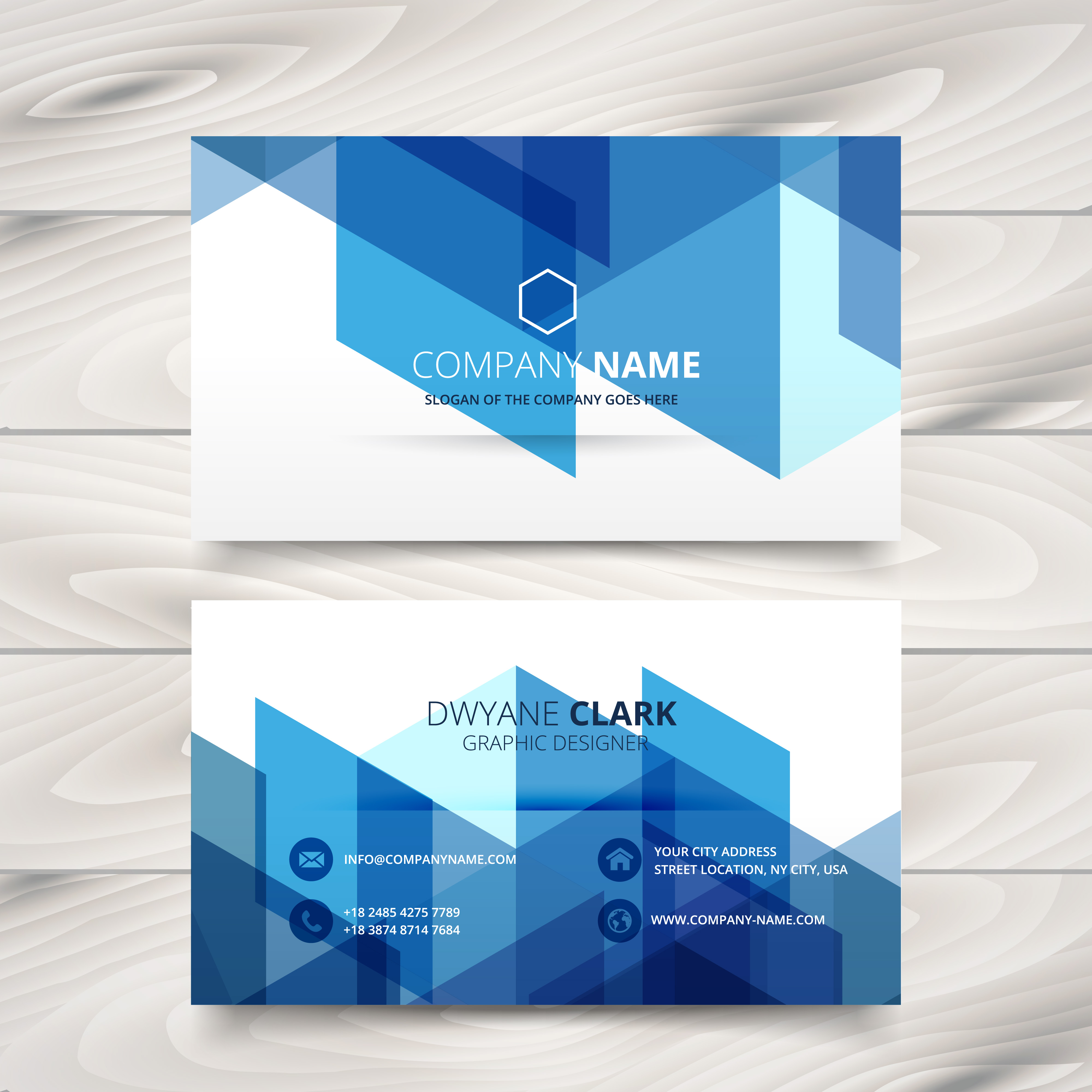 Abstract Style Blue Business Card Template Design Download Free Vector Art Stock Graphics Card Template Blue