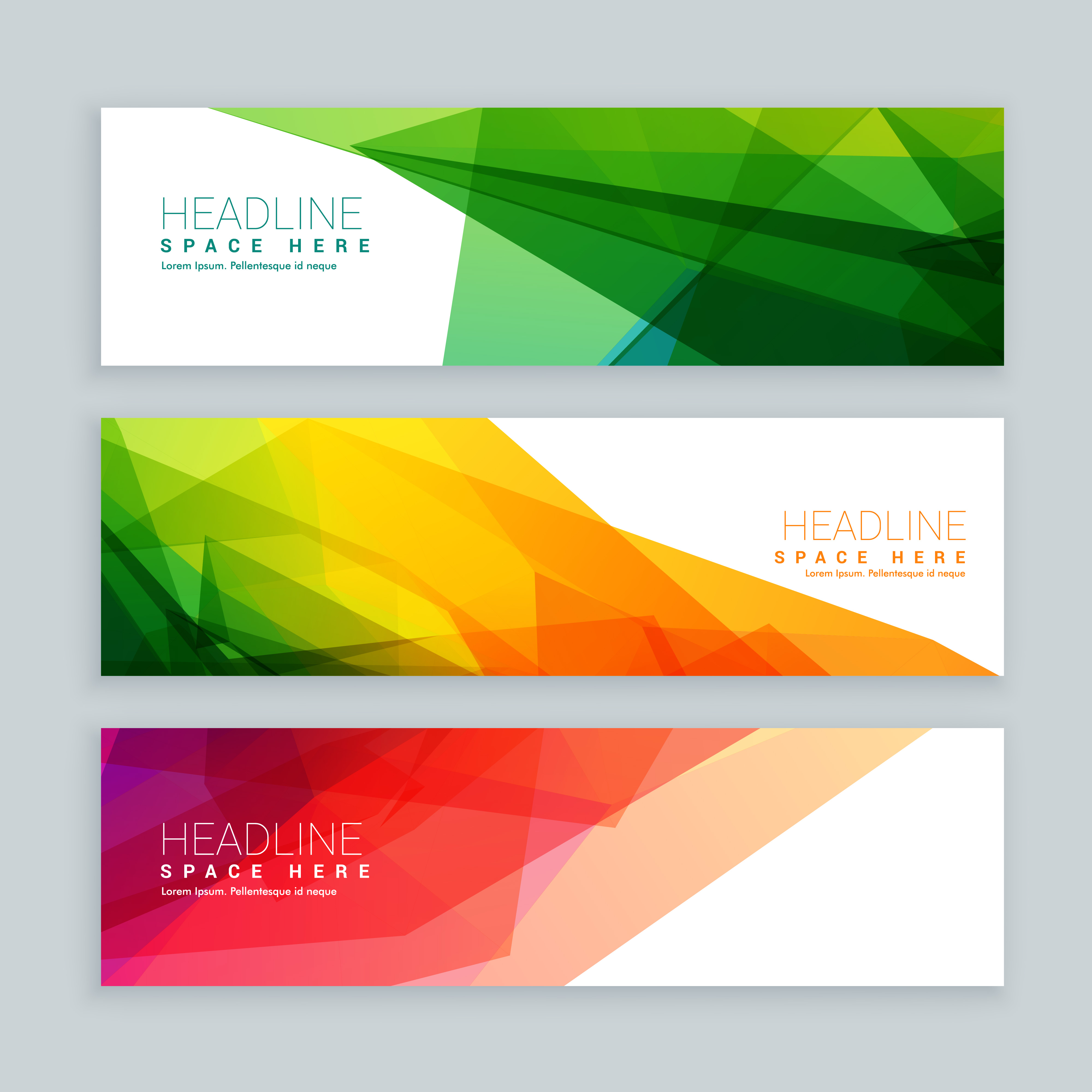  web  banners  template  set in abstract colorful style 