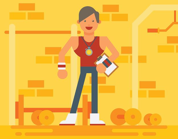 Ilustración de entrenador de fitness con estilo vector