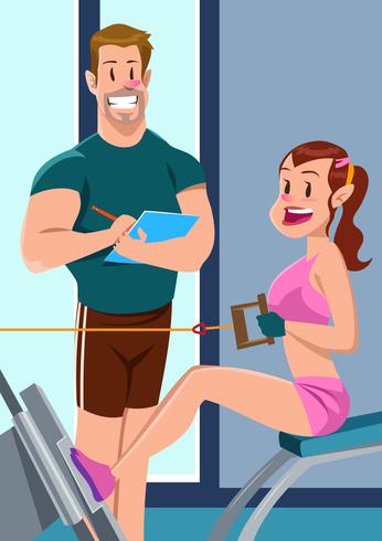 Stylish Fitness Trainer Practice vector