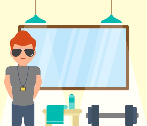 vectores icónicos de entrenador de fitness con estilo