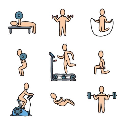 Fitness Trainers Making Exercise vector