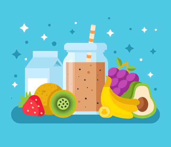 Fresh Smoothie With Ingredients Vector
