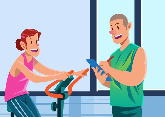 Stylish Fitness Trainer Training vector