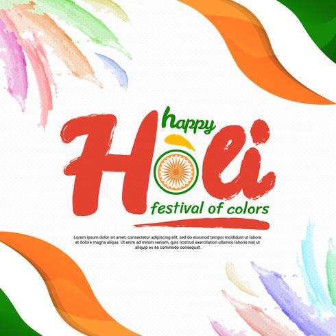 Feliz Holi Festival de ilustración vectorial de colores vector