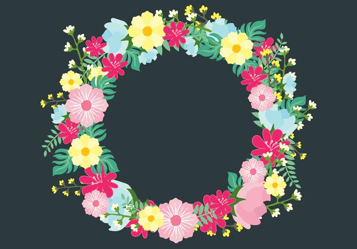 Vector Floral Spring Wreath