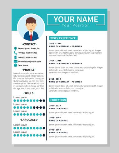 Minimalis Corporate Resume Template Illustration vector