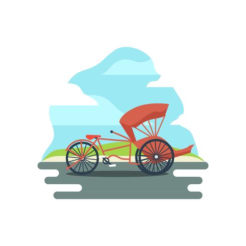 Trishaw vector illustration