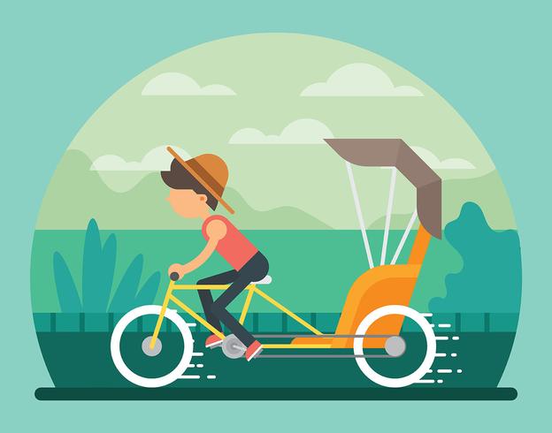 Trishaw Illustration vector