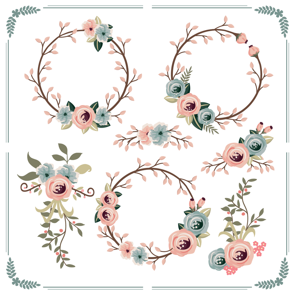 Floral Spring Wreath 179588 Vector Art At Vecteezy