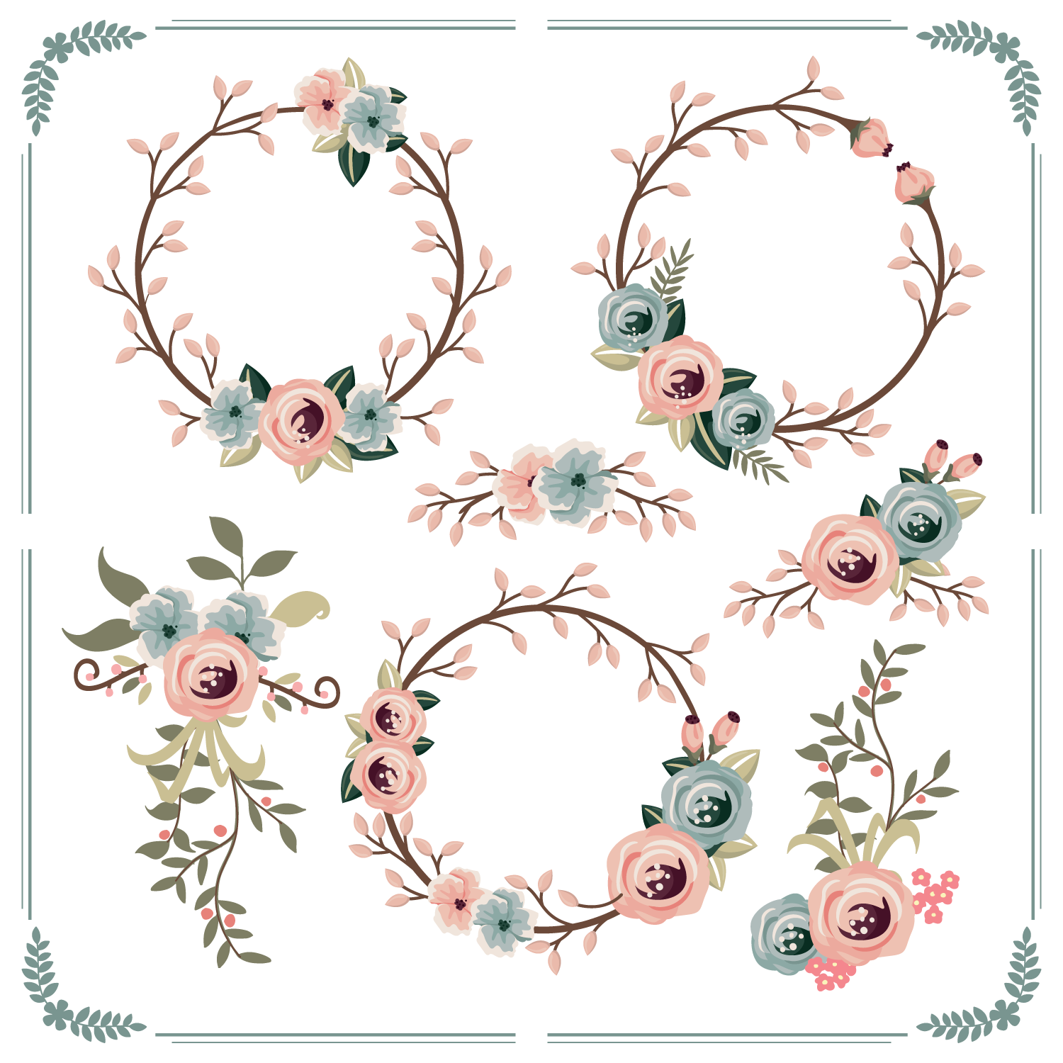 Download Floral Wreath Vector Art, Icons, and Graphics for Free ...