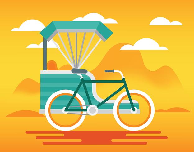 Ilustración de Trishaw vector