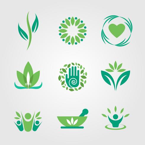 Green and Healing Logo Vector