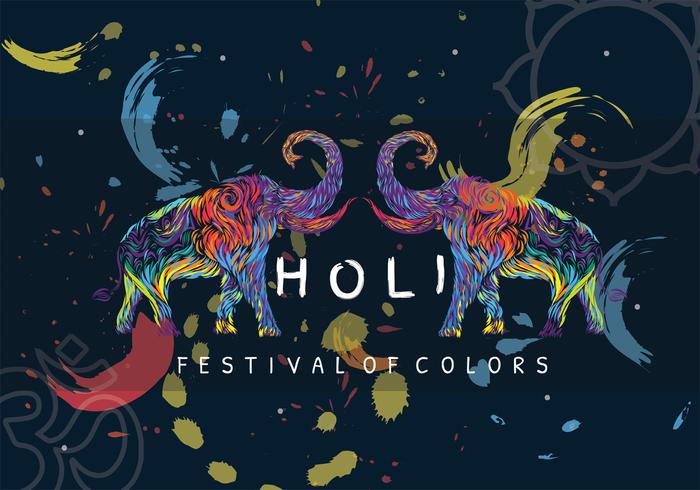 festival holi de diseño vectorial de colores vector