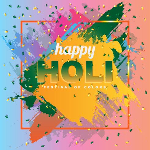 Happy Holi en la ilustración de fondo colorido abstracto Splash vector