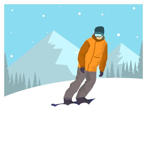 Snowboard plana Juegos Olímpicos de Invierno de Corea Ilustración vectorial vector