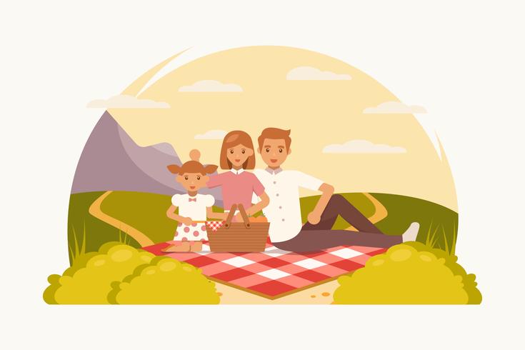 1950s Family Picnic Vectors