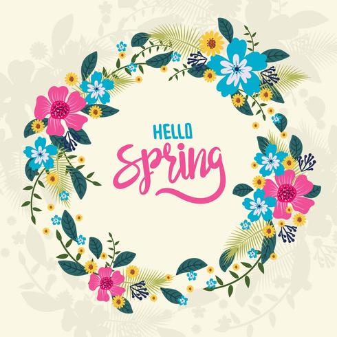 Floral Spring Wreath vector