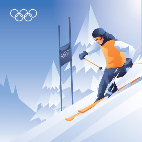 Snow Skiing Vector