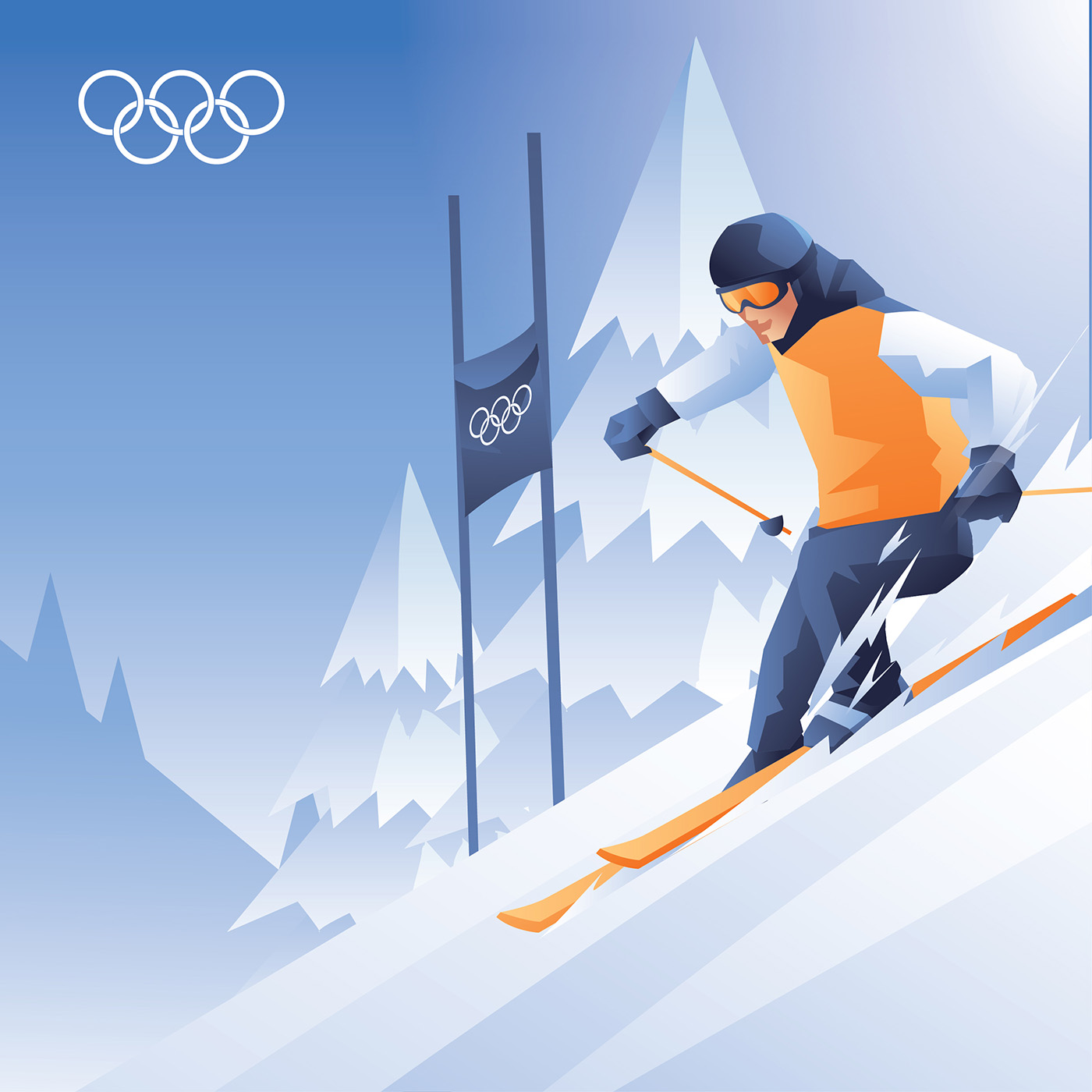 Download the Snow Skiing Vector 179706