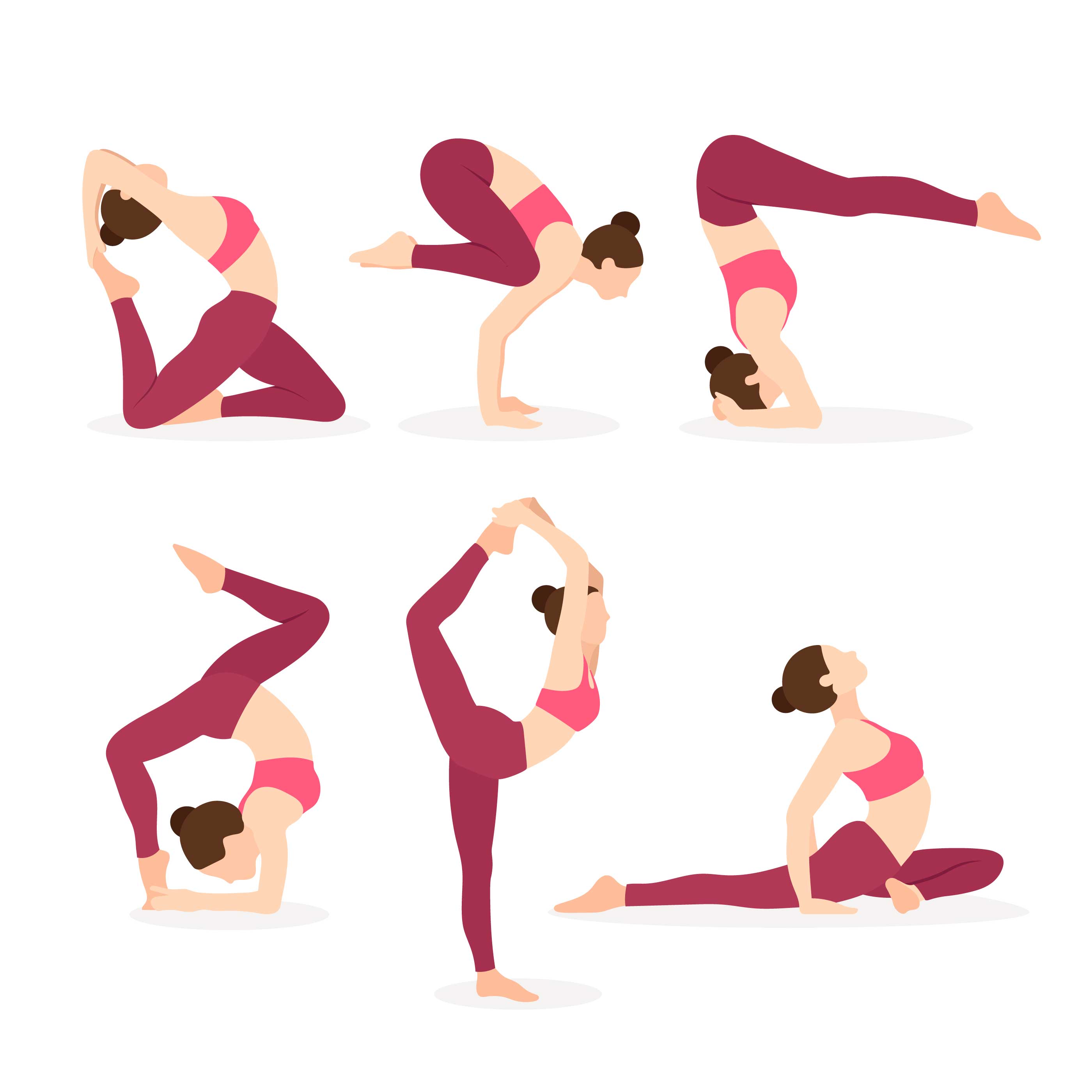 Yoga Instructor Exercising Different Yoga Poses 179806 Vector Art At