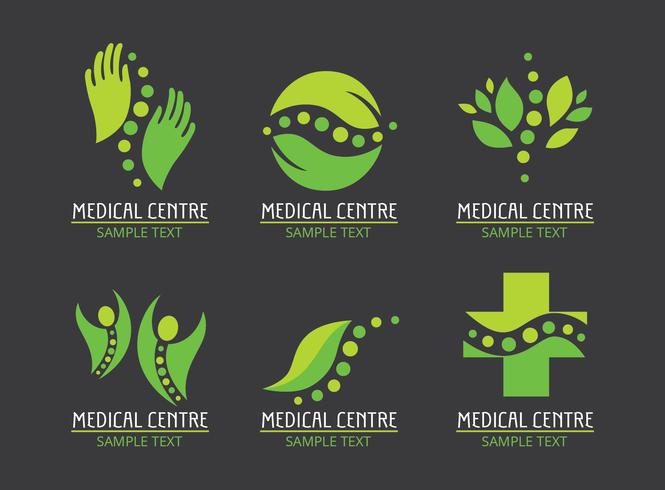 Green Healing Logos Vector