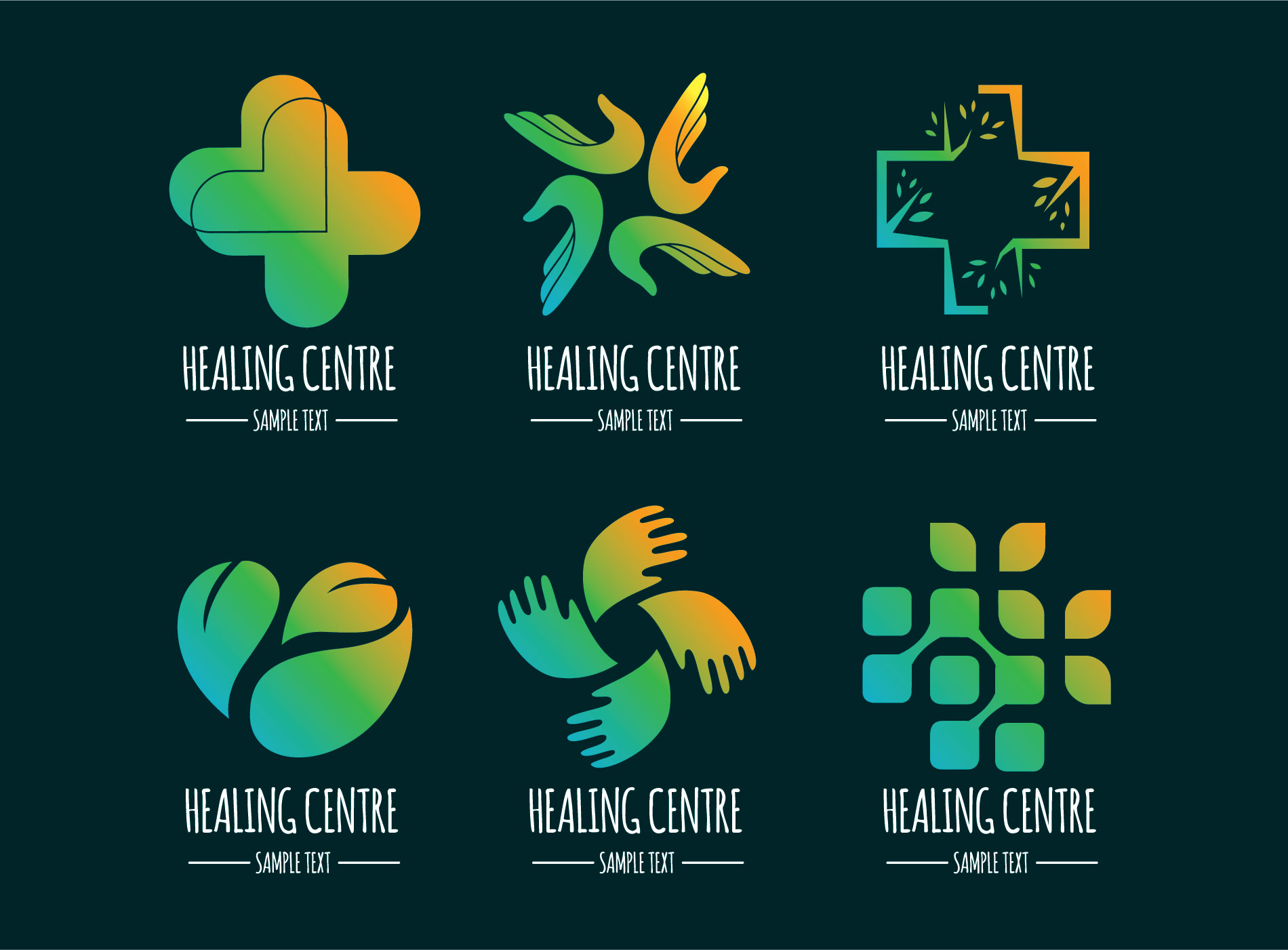 Healing Hand Vector Set Healing Logo Healing Hands Hand Logo ...