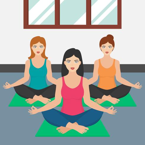 Meditating Girl Illustration vector