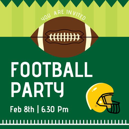 Football Party Vector Invitation