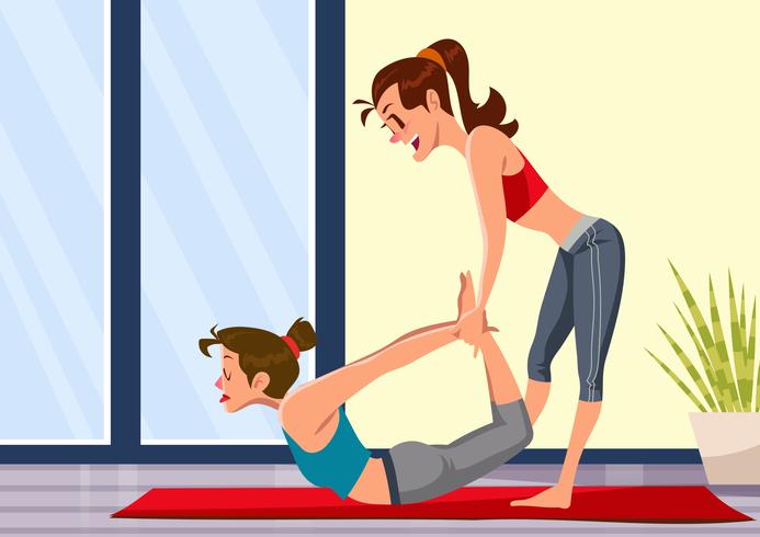 Yoga Instructor Touching vector