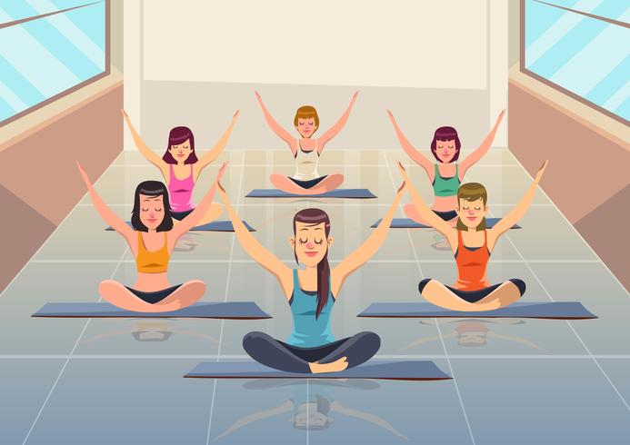 Clase de yoga vector