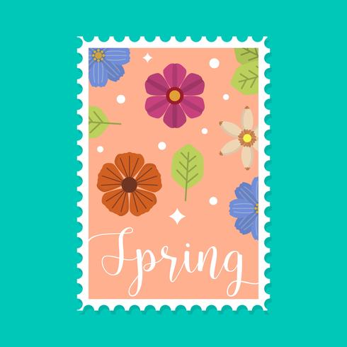 Flat Springtime Postage Vector