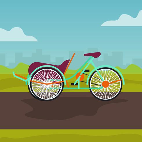 Trishaw flat vector