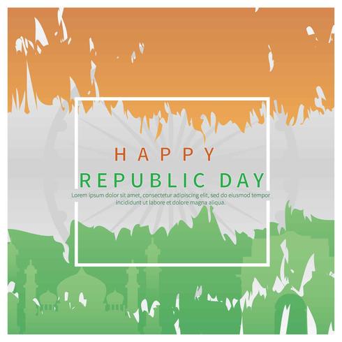 India Flag on Republic Day Illustration vector