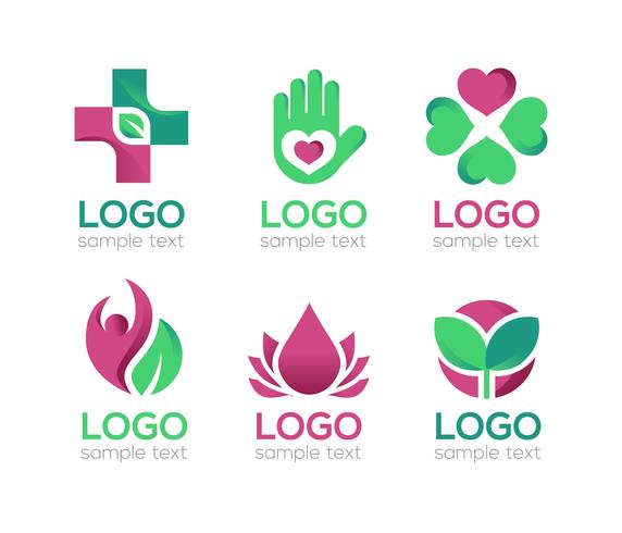 vector de paquete de logotipos de curación