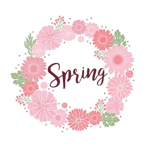 Floral Spring Wreath vector