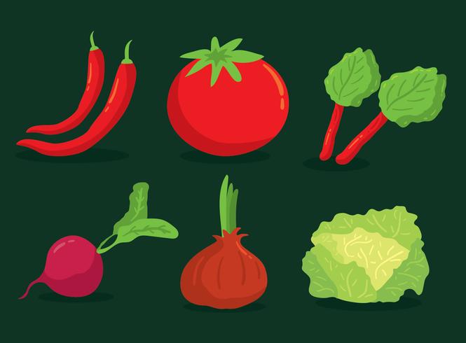 Vector de colección de vegetales