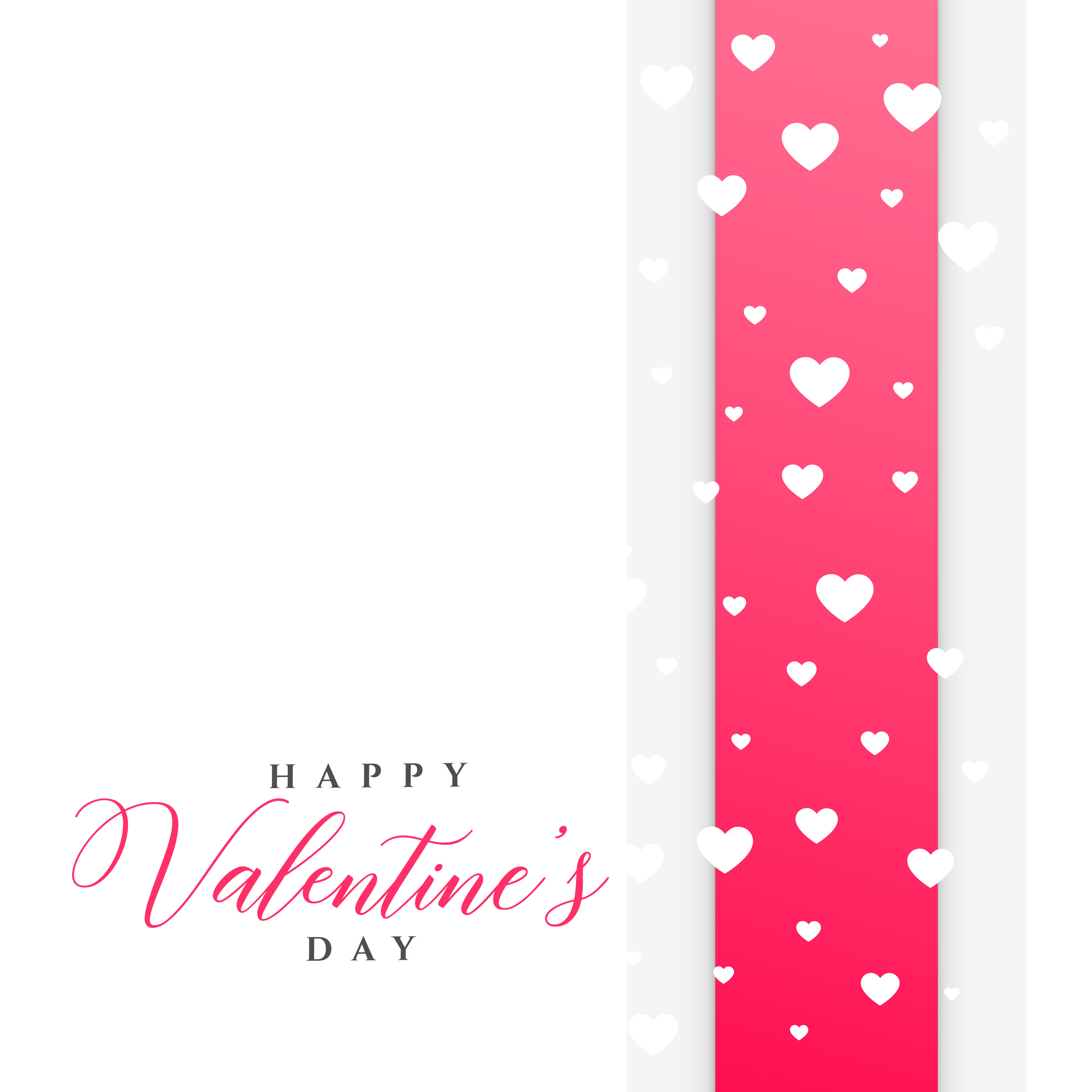 Clean Valentine s Day Greeting Template With Hearts Download Free 