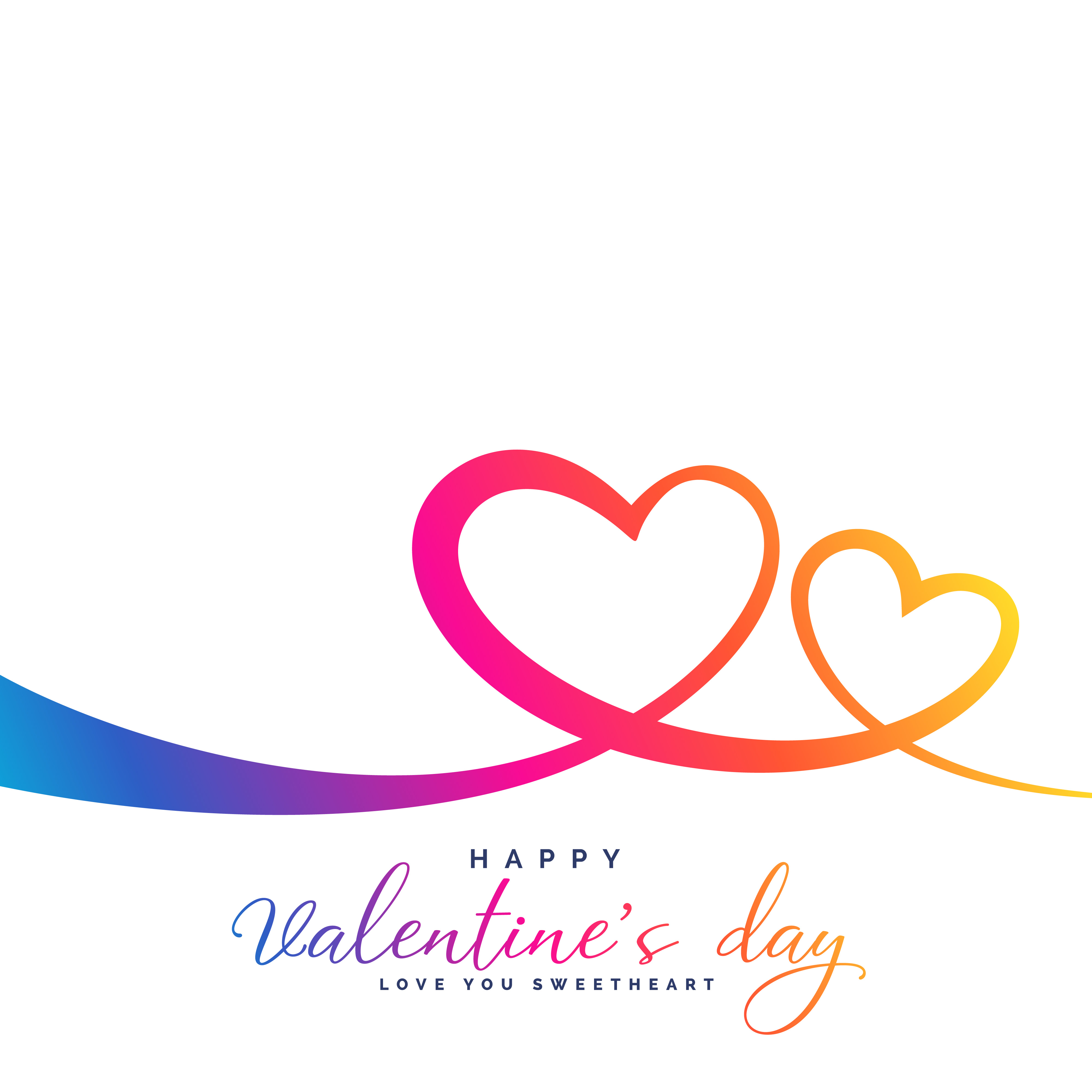 stylish colorful vibrant two hearts for valentine's day ...
