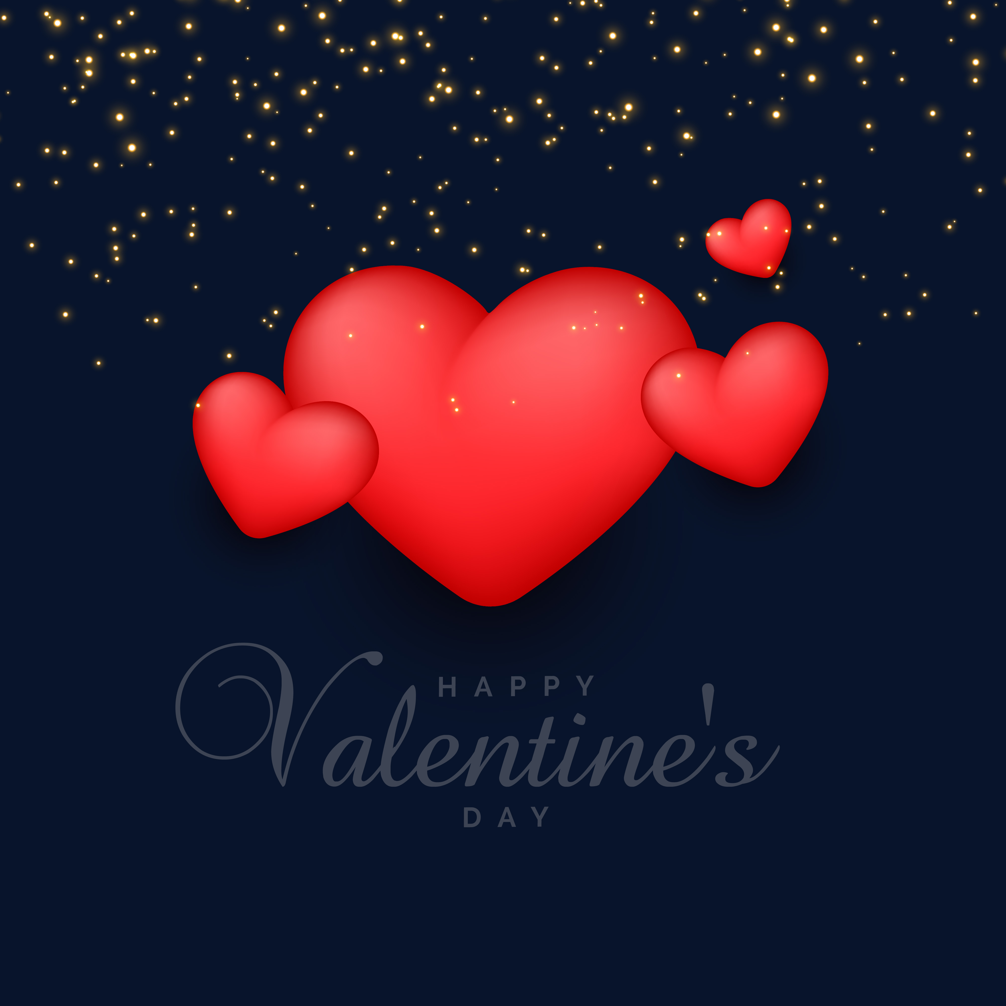 Download 3d red hearts background with sparkles for valentine's day ...