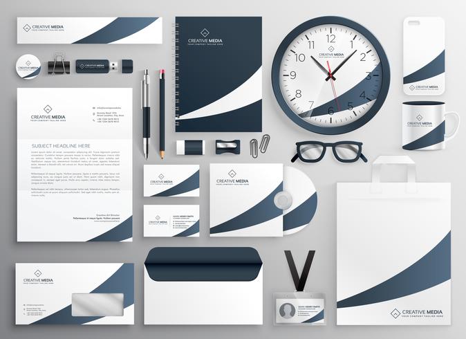 modern clean brand stationery template set download free vector