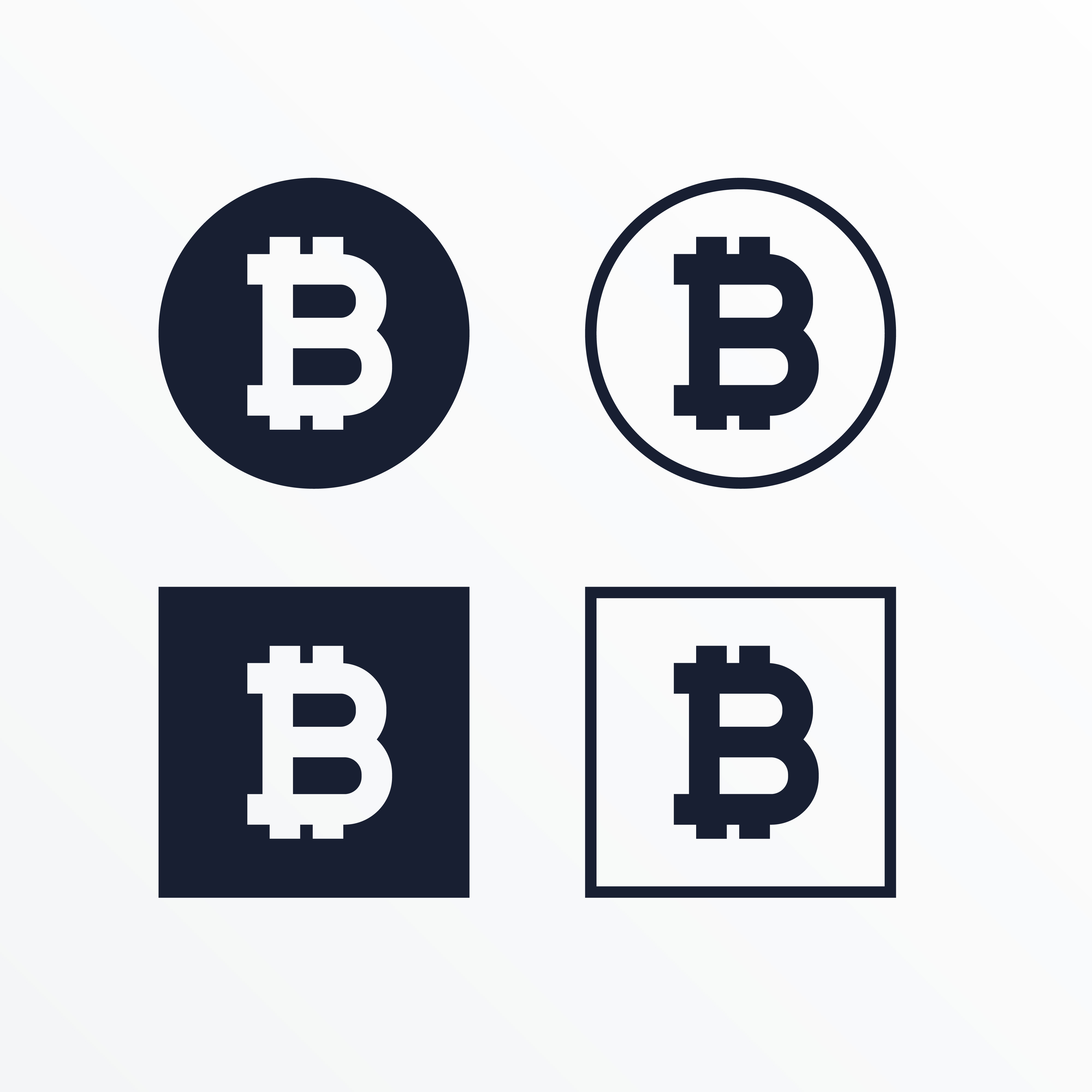 set of black and white bitcoins symbol - Download Free ...
