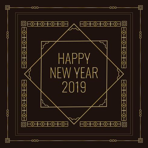 Art Deco Style New Year Illustration vector