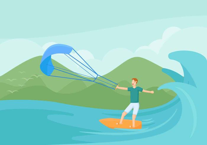 Free Outstanding Kitesurfing Vectors