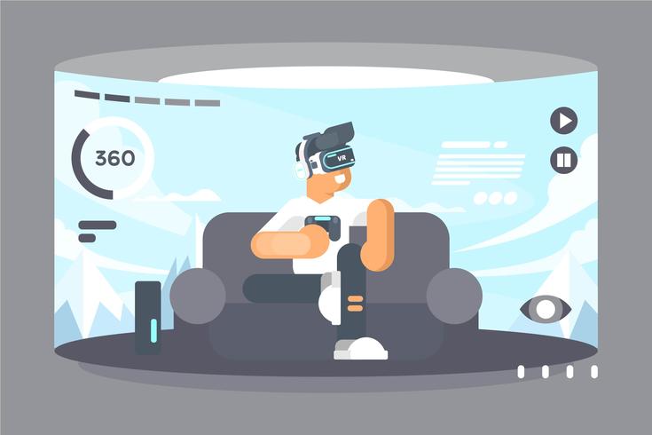 Virtual Reality Experience Illustration vector