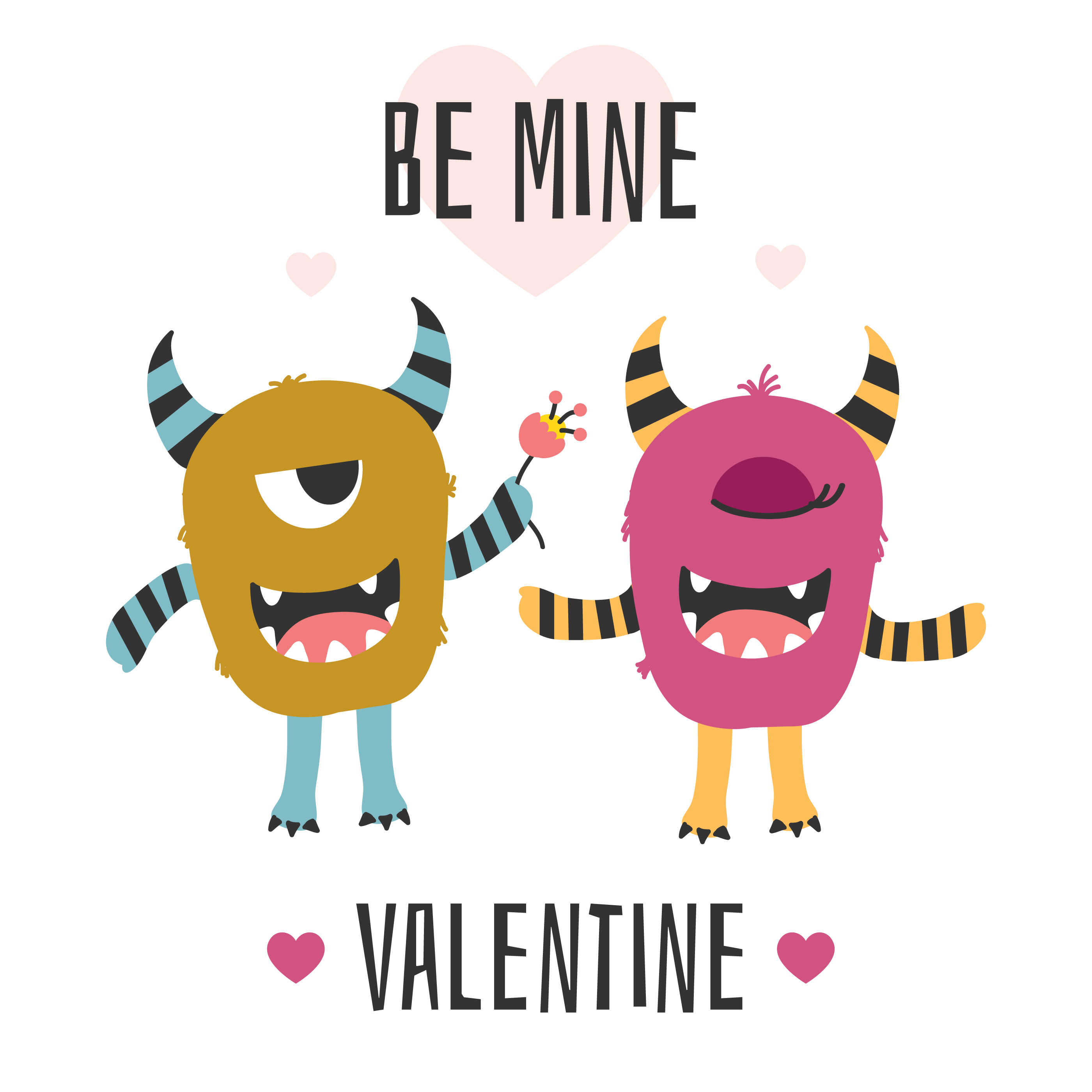 Download Monsters Valentine Card Vector 180314 - Download Free Vectors, Clipart Graphics & Vector Art
