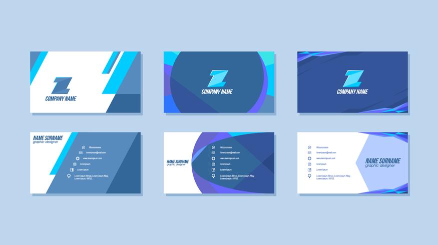 Blue Graphic Design Business Card Free Vector