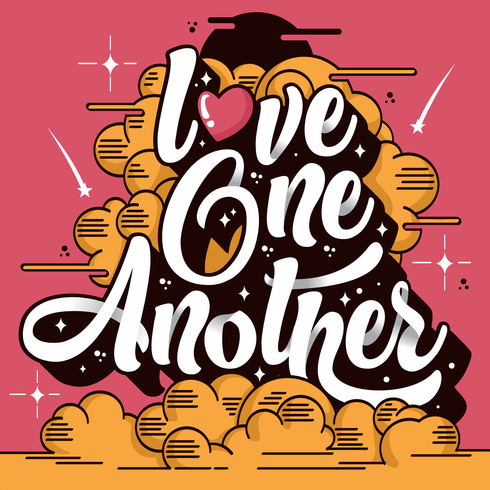 Love One Another Typography vector